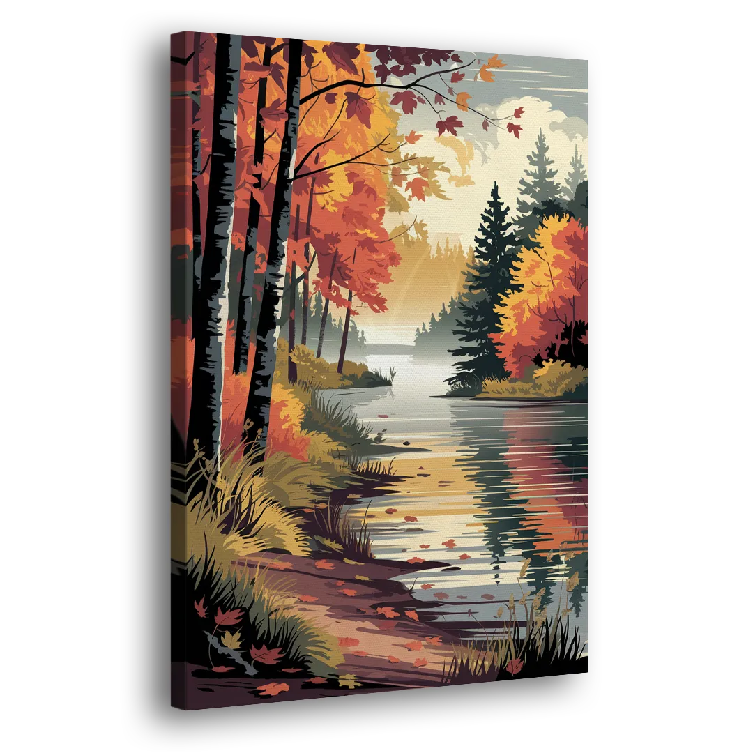 Ontario Autumn Colors Side - Canvas Wall Art