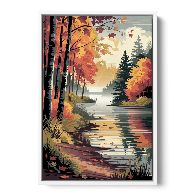 Ontario Autumn Colors Front - White Canvas Wall Art