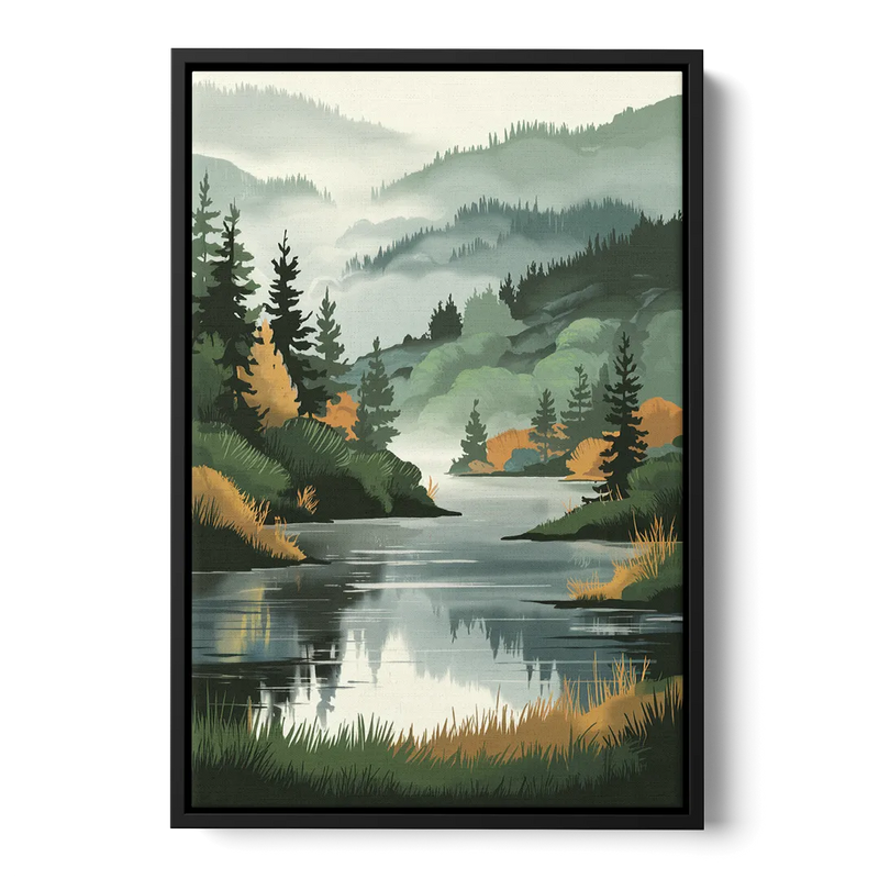 Ontario Lake Reflections Front - Black Canvas Wall Art