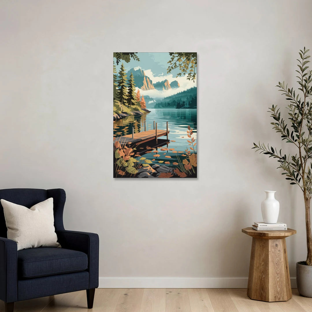 Ontario Lakeside Bliss - Canvas Wall Art - Sofa - 24x36