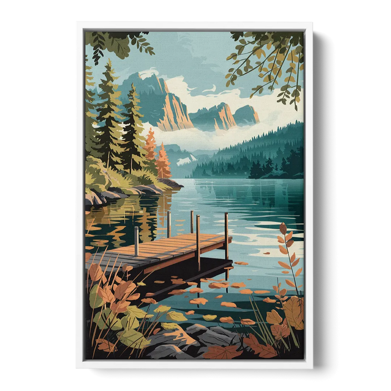 Ontario Lakeside Bliss Front - White Canvas Wall Art