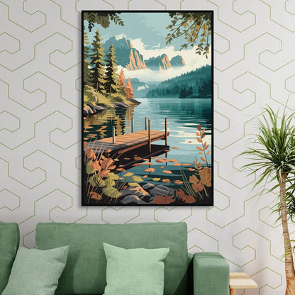 Ontario Lakeside Bliss Sitting Room - Black Canvas Wall Art
