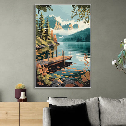 Ontario Lakeside Bliss Sitting Room - White Canvas Wall Art