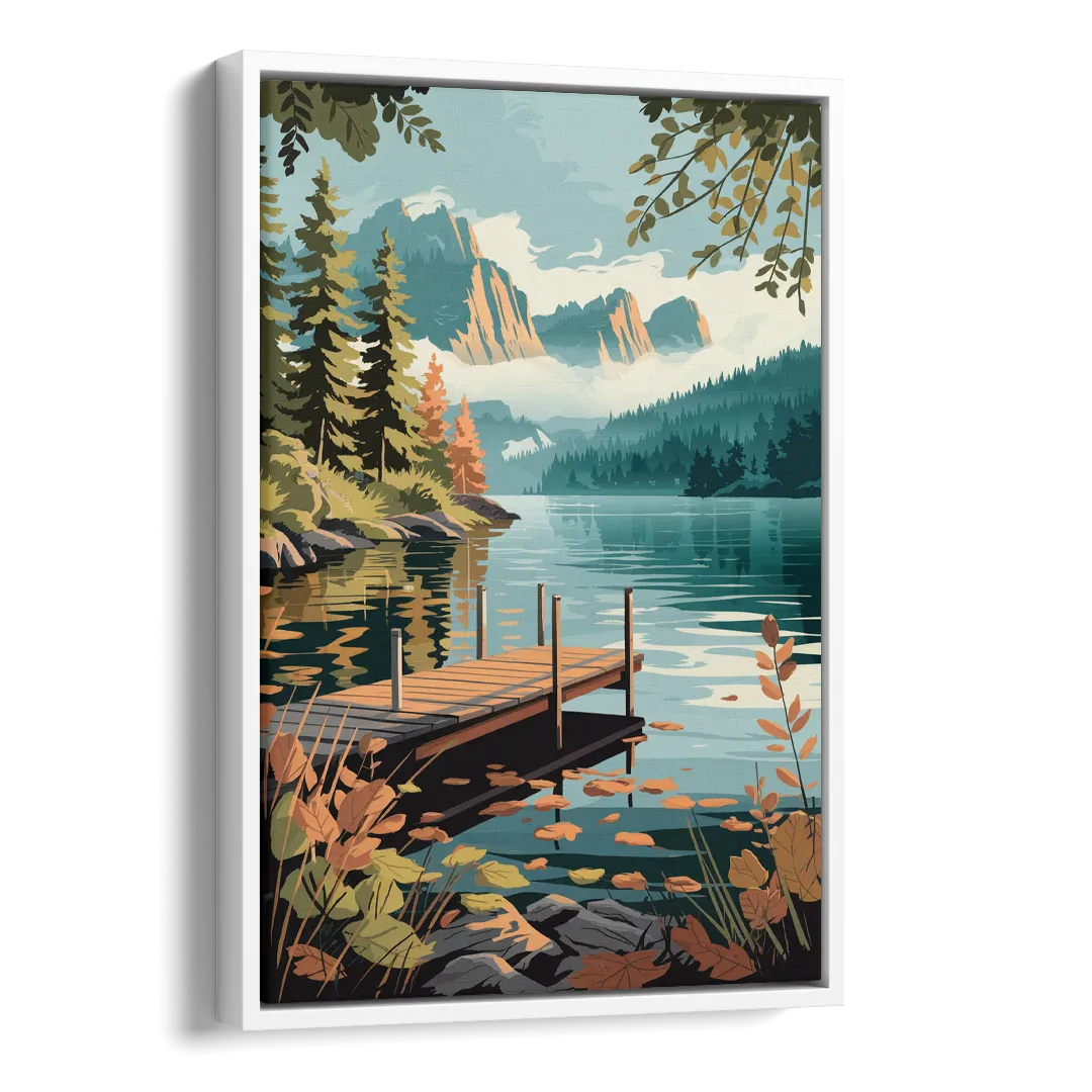 Ontario Lakeside Bliss Side - White Canvas Wall Art