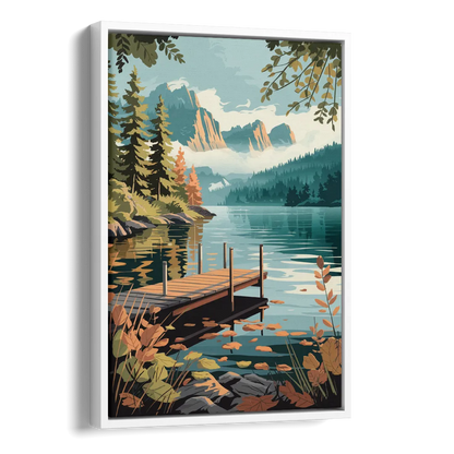 Ontario Lakeside Bliss Side - White Canvas Wall Art