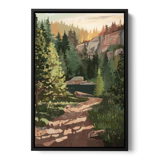 Ontario Scenic Trails - Black Framed Canvas Wall Art - Front