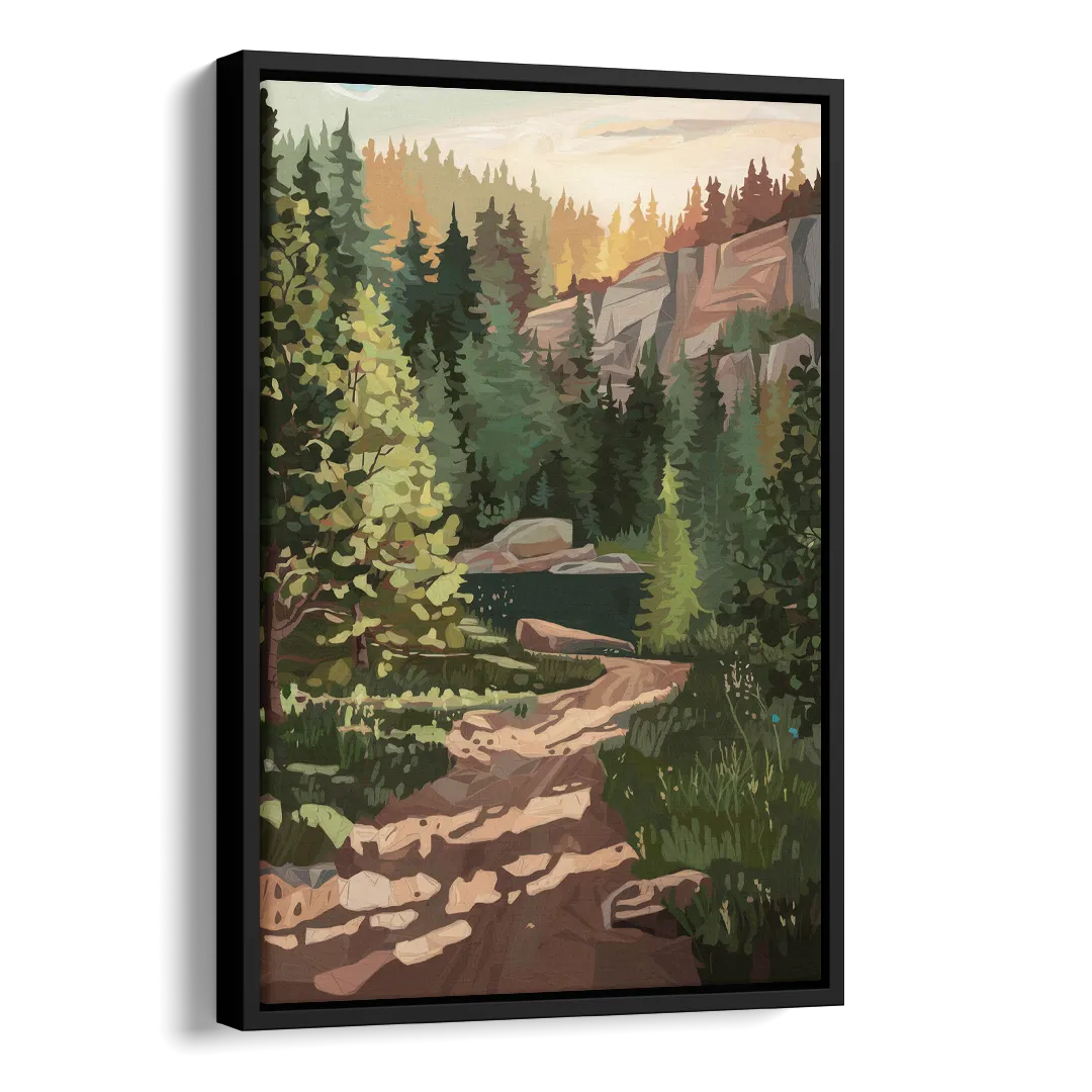 Ontario Scenic Trails Side - Black Canvas Wall Art