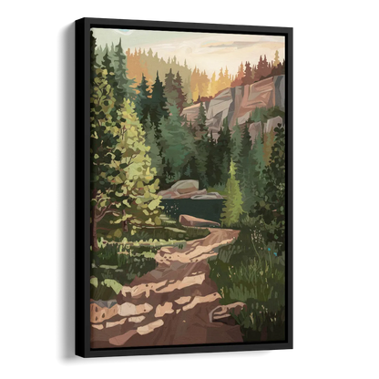 Ontario Scenic Trails Side - Black Canvas Wall Art