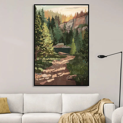 Ontario Scenic Trails Sitting Room - Black Canvas Wall Art