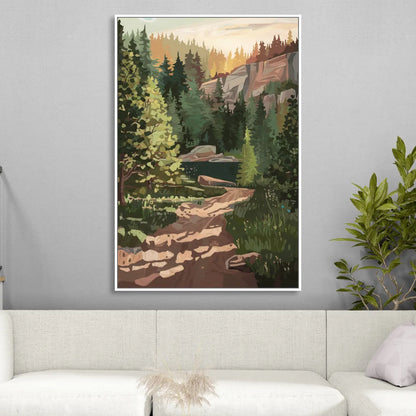 Ontario Scenic Trails Living Room - White Canvas Wall Art