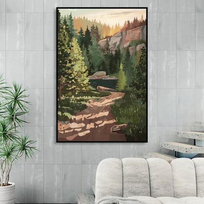 Ontario Scenic Trails Living Room - Black Canvas Wall Art
