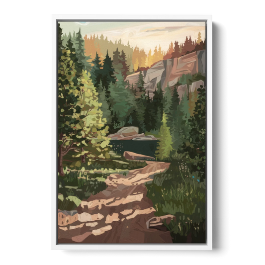Ontario Scenic Trails - White Framed Canvas Wall Art - Front