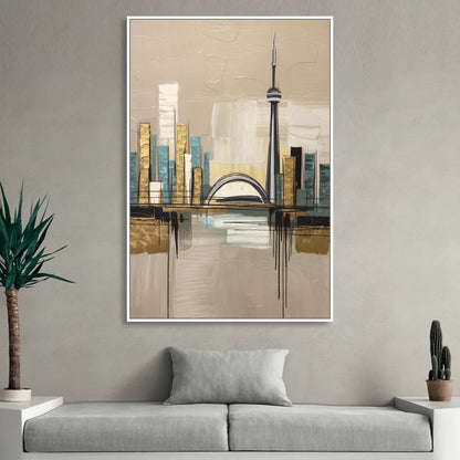 Ontario Urban Charm Living Room - White Canvas Wall Art
