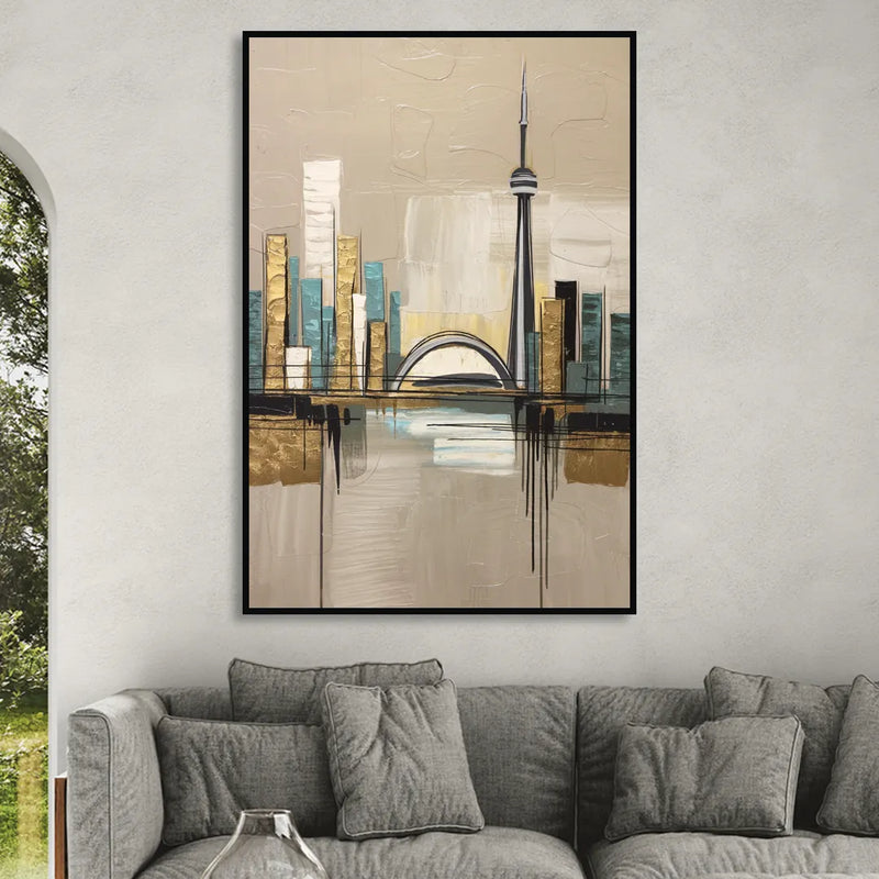 Ontario Urban Charm Sitting Room - Black Canvas Wall Art