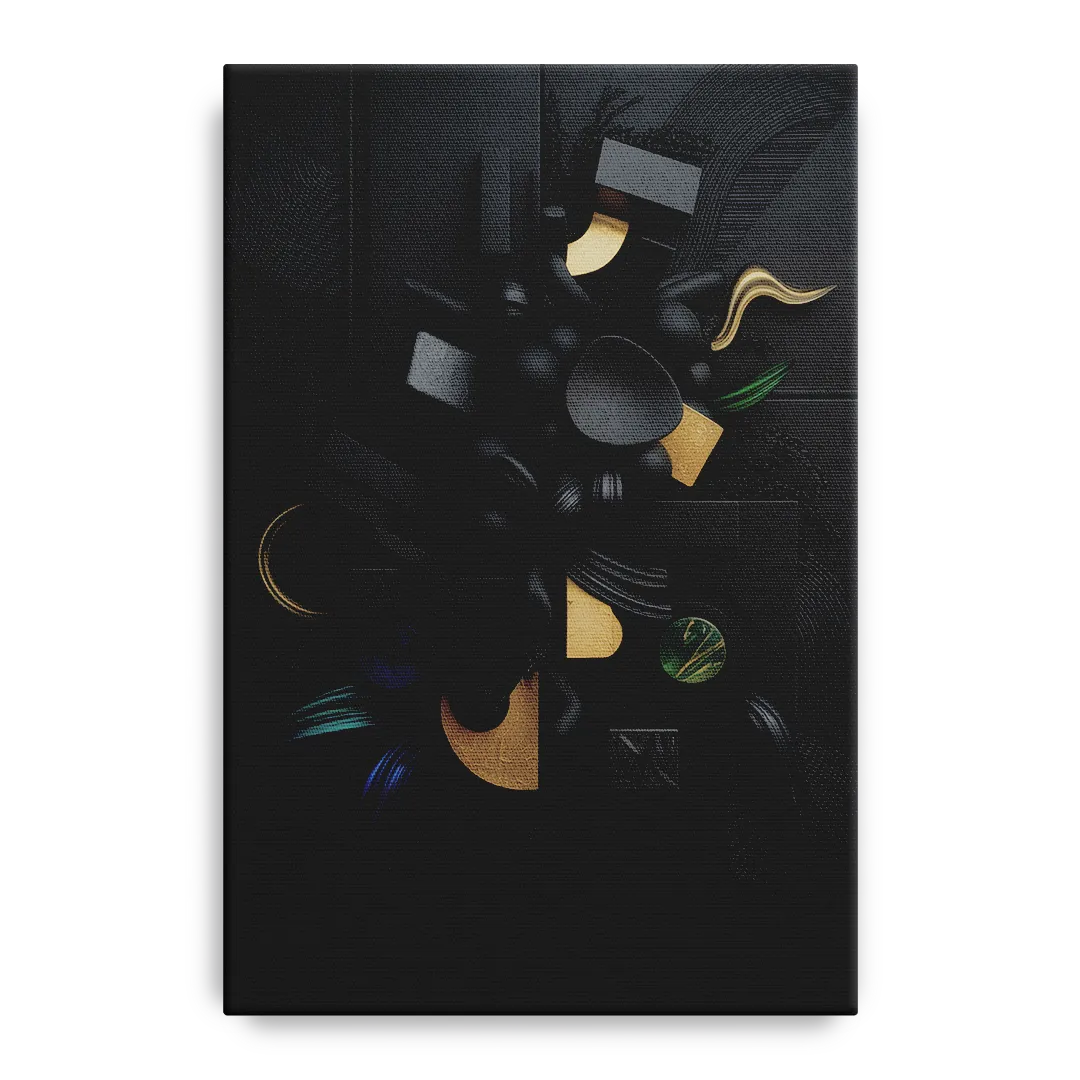 Opulent Contrast Black Abstract Front - Canvas Wall Art