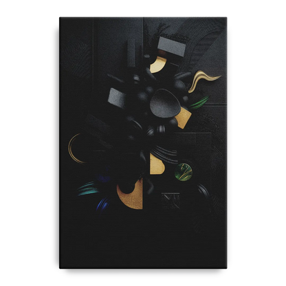 Opulent Contrast Black Abstract Front - Canvas Wall Art