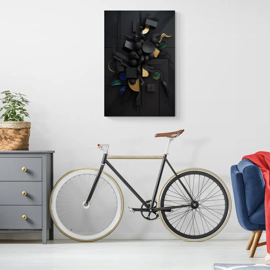 Opulent Contrast Black Abstract - Canvas Wall Art Living Room
