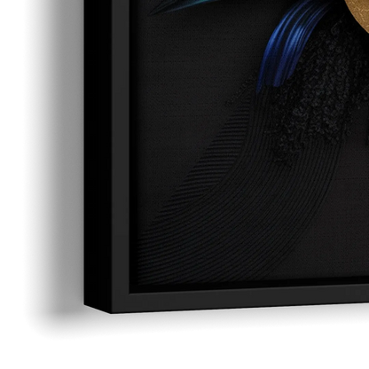 Opulent Contrast Black Abstract - Close-Up Black Frame Canvas