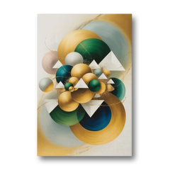 Opulent Floating Forms Gold Abstract - Canvas Wall Art - Front