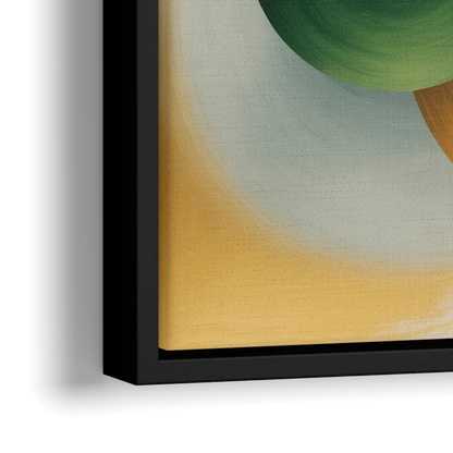 Opulent Floating Forms Gold Abstract - Close-Up Black Frame Canvas