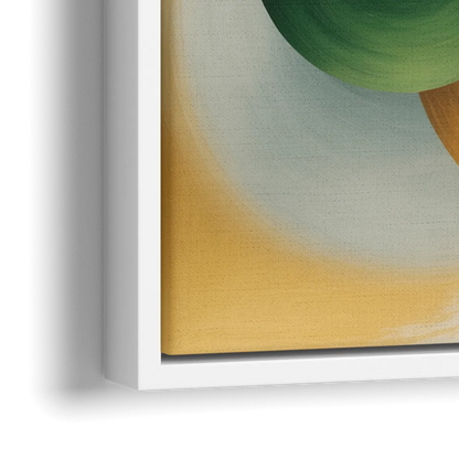 Opulent Floating Forms Gold Abstract - Close-Up White Frame Canvas