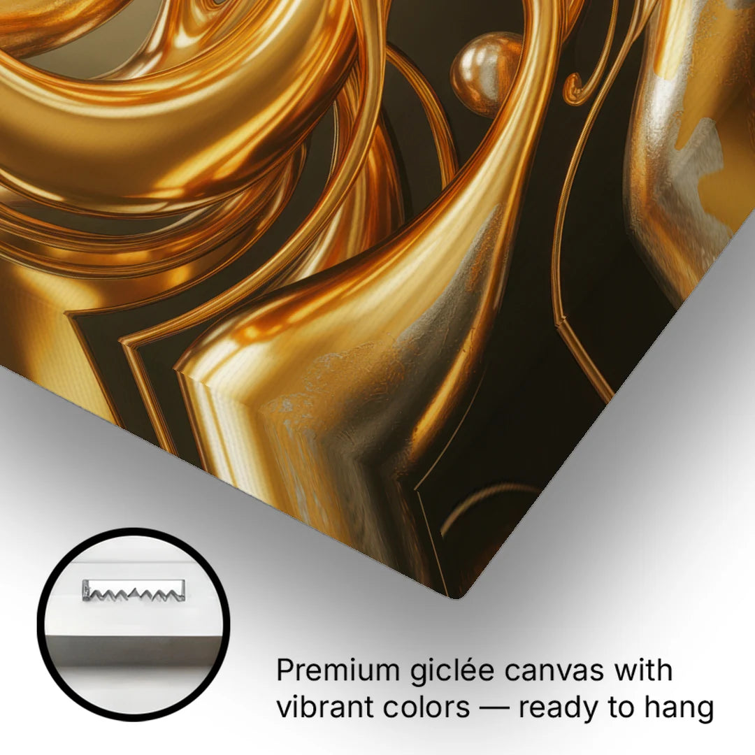 Opulent Flow Gold Abstract - Canvas Wall Art - Gallery Wrap Corner