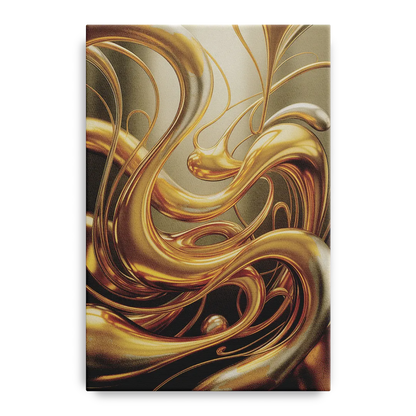 Opulent Flow Gold Abstract Front - Canvas Wall Art