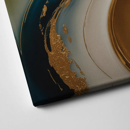 Opulent Flowing Forms Gold Abstract Canvas Close Up