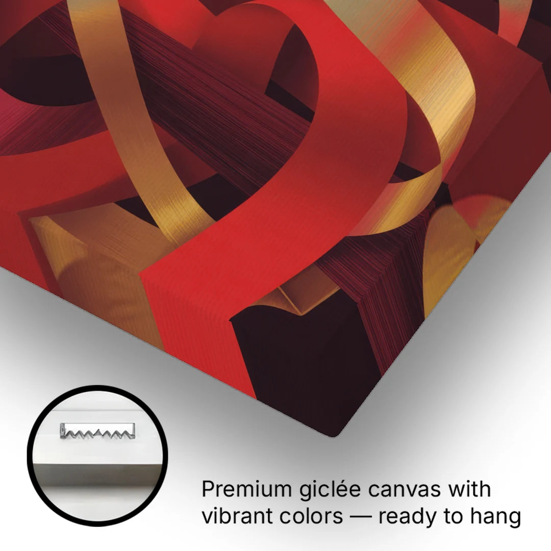 Opulent Fusion Red Abstract - Canvas Wall Art - Gallery Wrap Corner