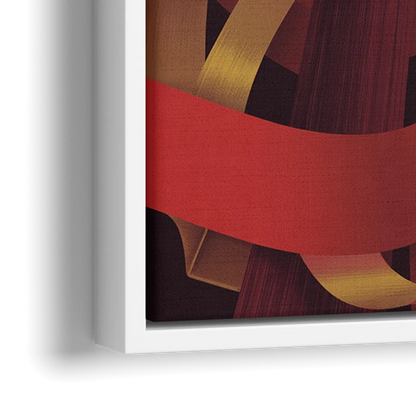 Opulent Fusion Red Abstract - Close-Up White Frame Canvas