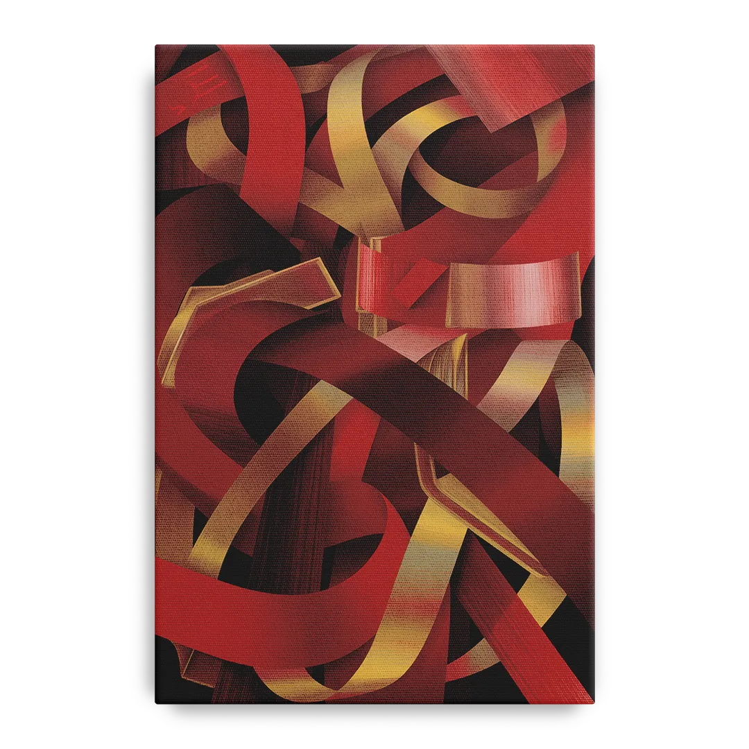 Opulent Fusion Red Abstract Front - Canvas Wall Art
