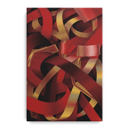 Opulent Fusion Red Abstract Front - Canvas Wall Art