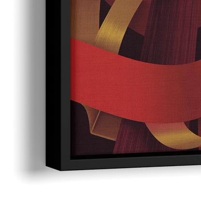 Opulent Fusion Red Abstract - Close-Up Black Frame Canvas