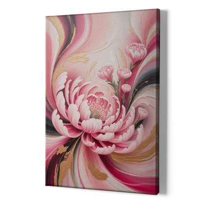 Opulent Garden Radiance Pink Abstract - Canvas Print Art Sides