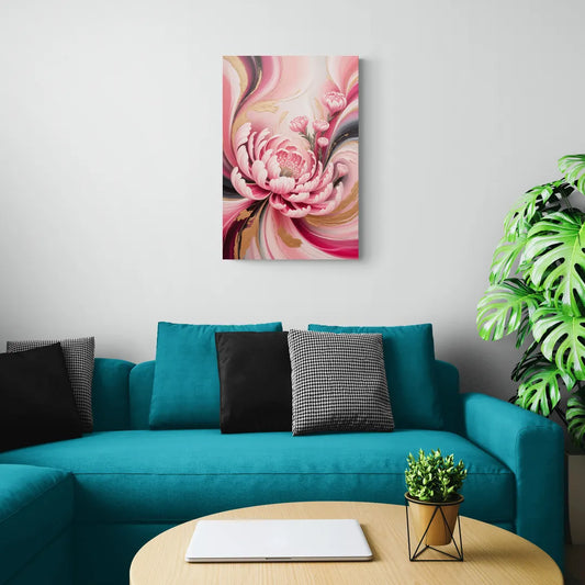 Opulent Garden Radiance Pink Abstract - Canvas Wall Art Living Room