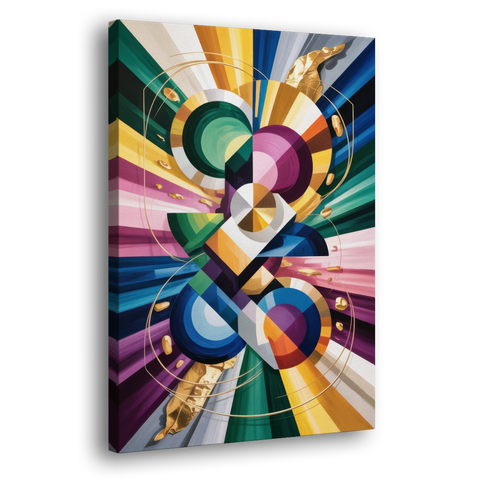 Opulent Geometric Symphony Colorful Abstract - Canvas Wall Art - Side