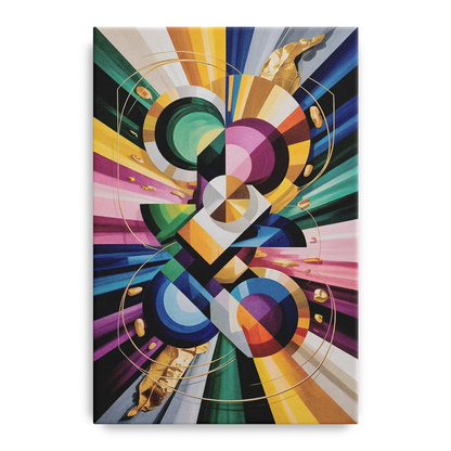 Opulent Geometric Symphony Colorful Abstract Front - Canvas Wall Art
