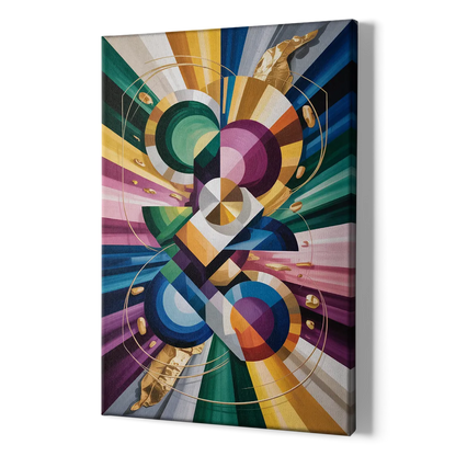 Opulent Geometric Symphony Colorful Abstract - Canvas Print Art Sides