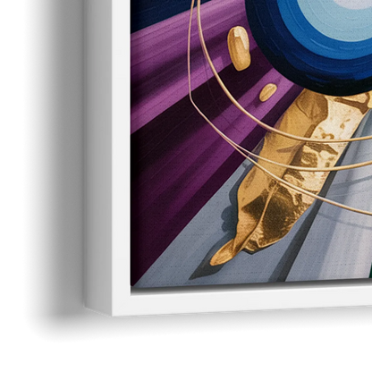 Opulent Geometric Symphony Colorful Abstract - Close-Up White Frame Canvas