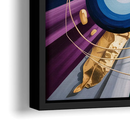 Opulent Geometric Symphony Colorful Abstract - Close-Up Black Frame Canvas