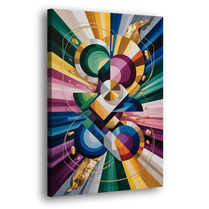 Opulent Geometric Symphony Colorful Abstract Side - Canvas Wall Art