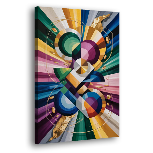 Opulent Geometric Symphony Colorful Abstract Side - Canvas Wall Art