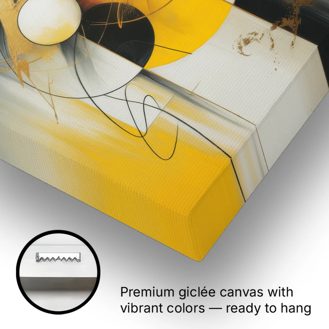 Opulent Geometric Yellow Abstract - Canvas Wall Art - Gallery Wrap Corner