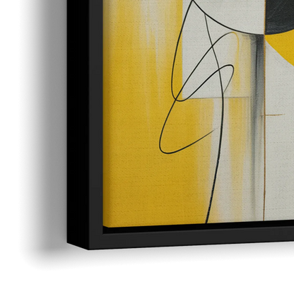 Opulent Geometric Yellow Abstract - Close-Up Black Frame Canvas