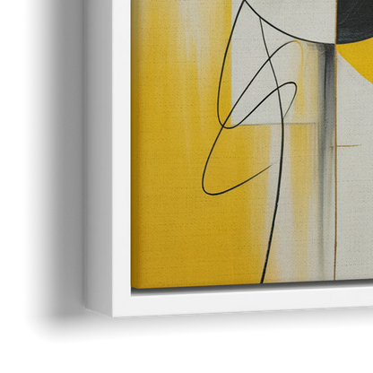 Opulent Geometric Yellow Abstract - Close-Up White Frame Canvas