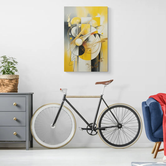 Opulent Geometric Yellow Abstract - Canvas Wall Art Living Room