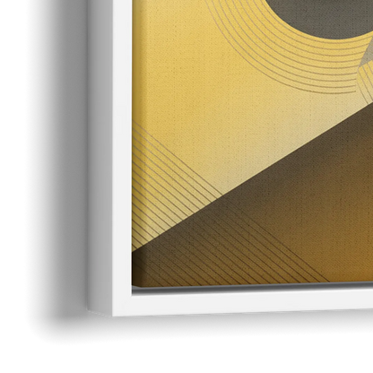 Opulent Geometrics Yellow and Grey Abstract - Close-Up White Frame Canvas