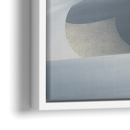 Opulent Geometry Grey and Silver Abstract - Close-Up White Frame Canvas