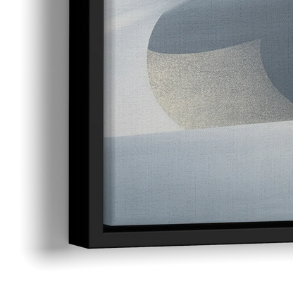 Opulent Geometry Grey and Silver Abstract - Close-Up Black Frame Canvas