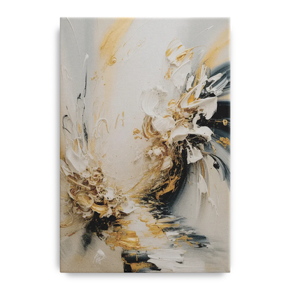 Opulent Gestures White and Gold Front - Canvas Wall Art